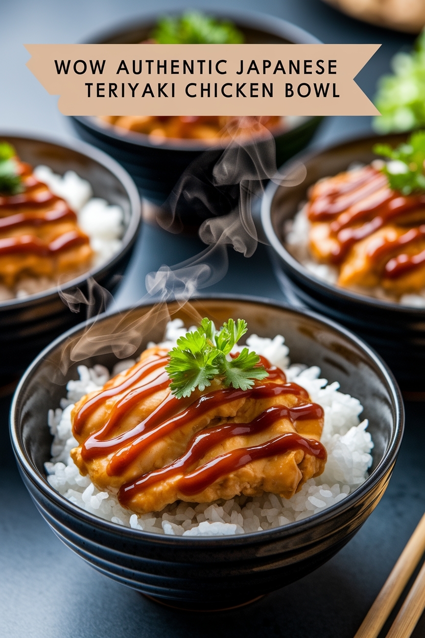 authentic japanese teriyaki chicken bowl