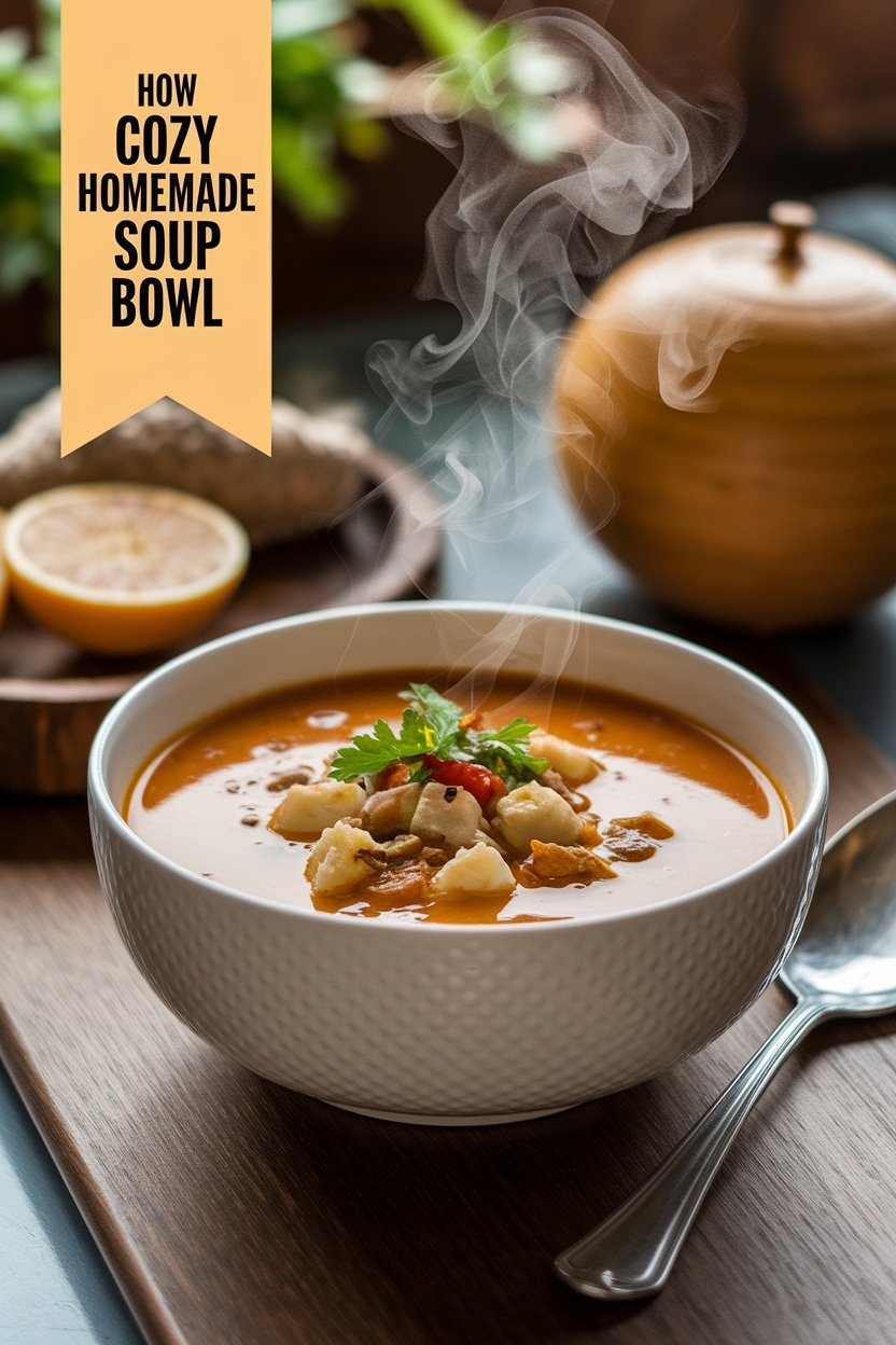 cozy homemade soup bowl
