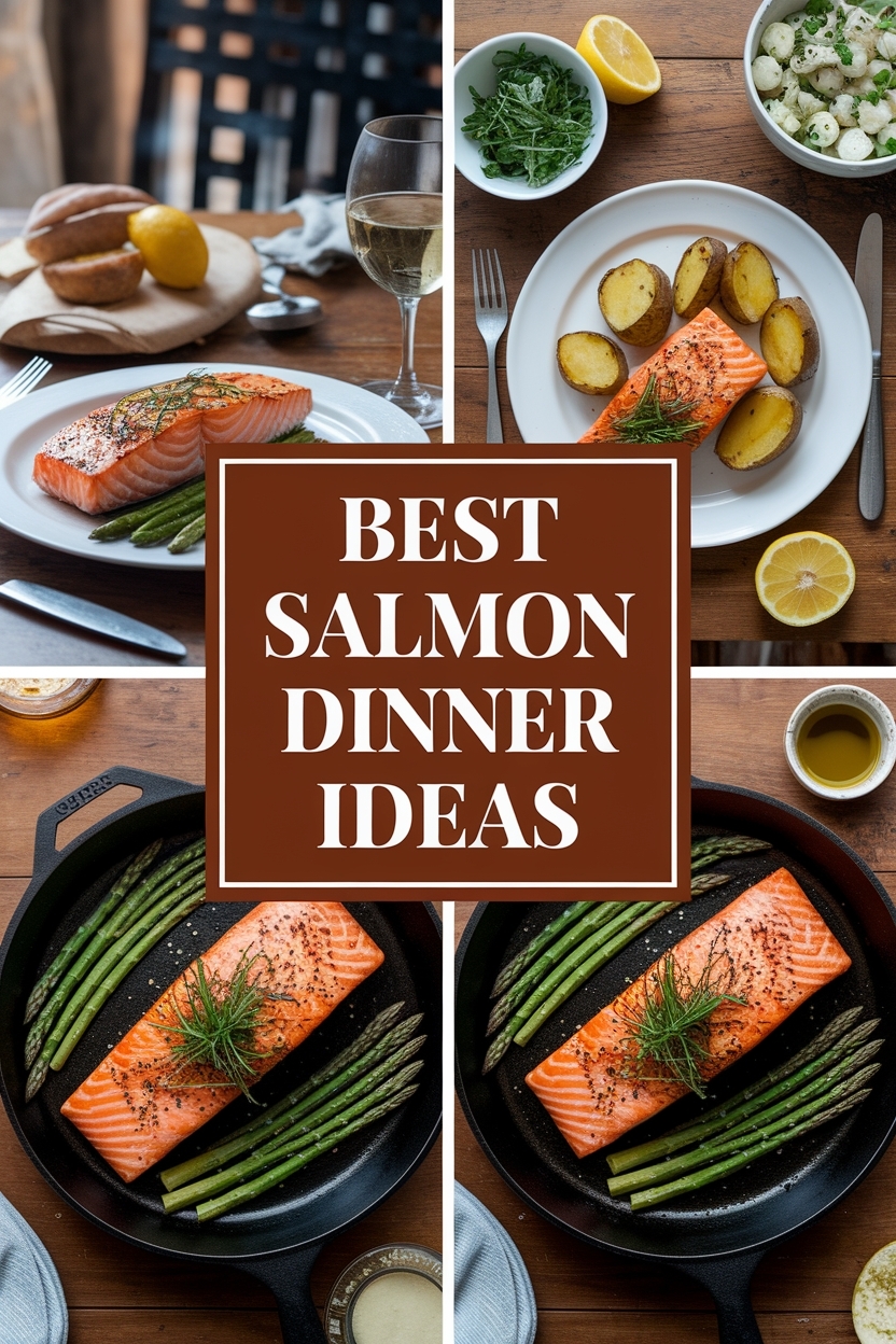 create a 4 picture collage for salmon