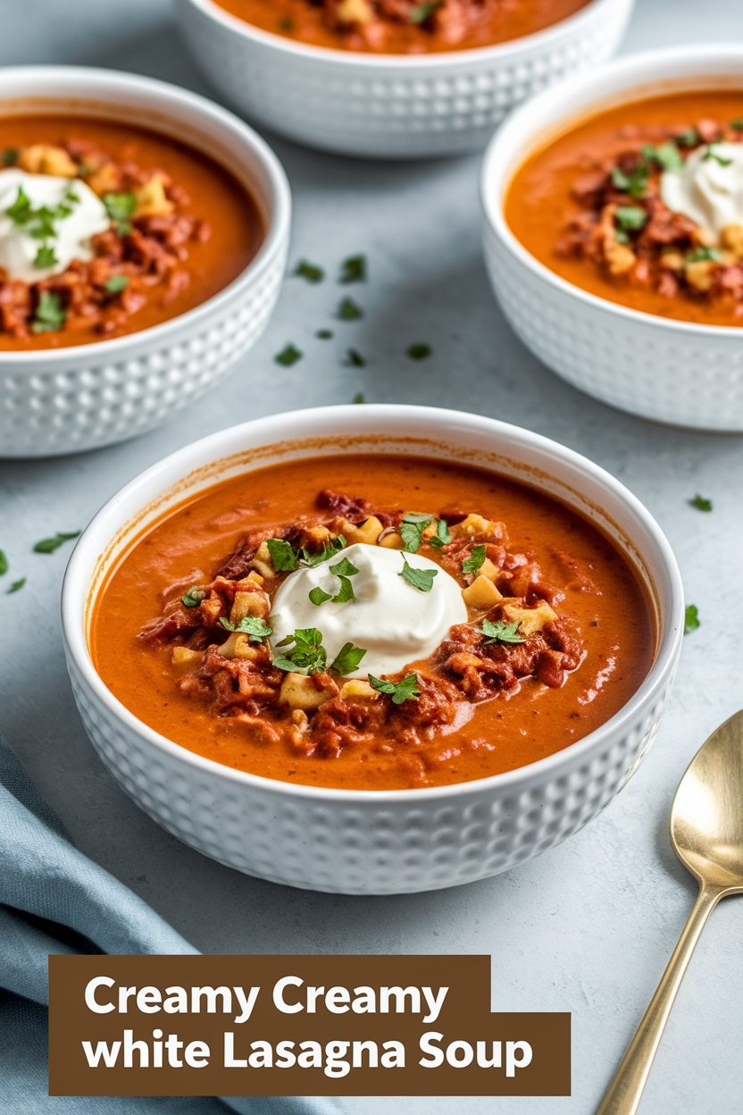 creamy white lasagna soup - Extra Photo