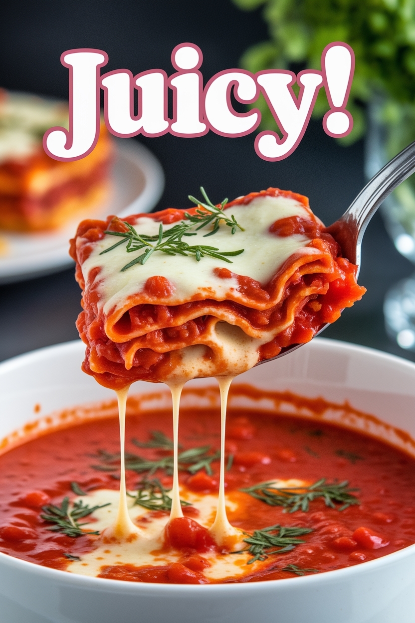 cheesy tomato lasagna soup