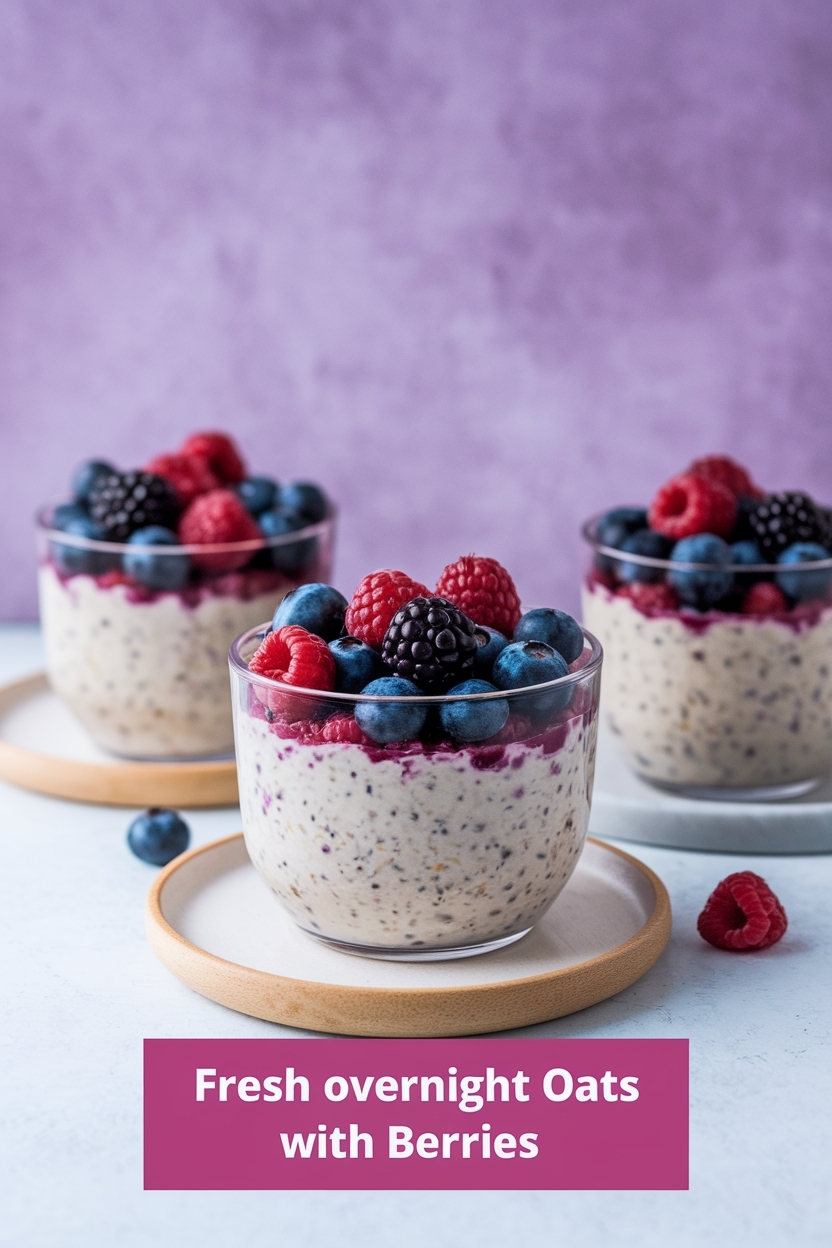overnight oats with berries - Extra Photo