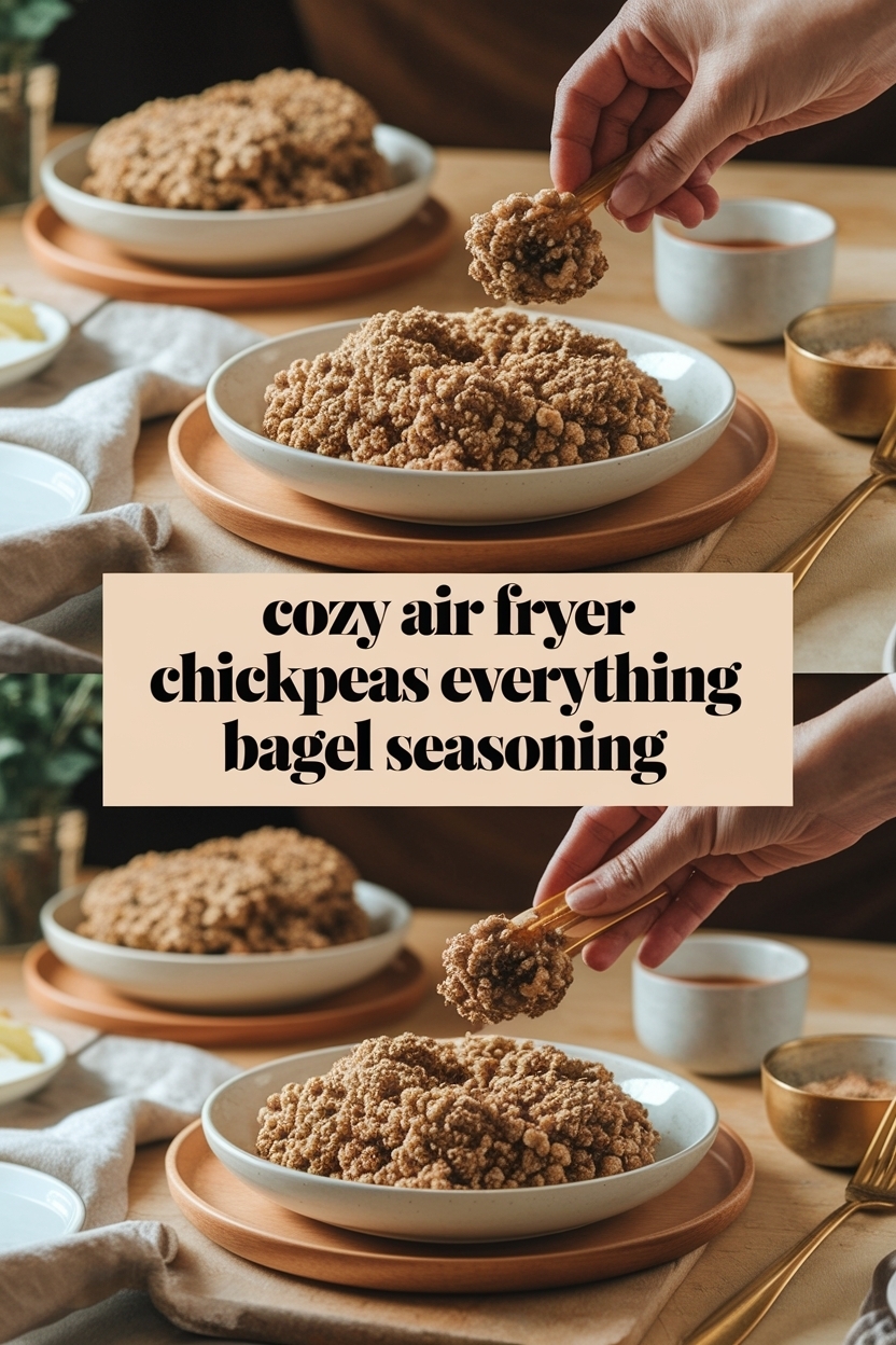 air fryer chickpeas everything bagel seasoning