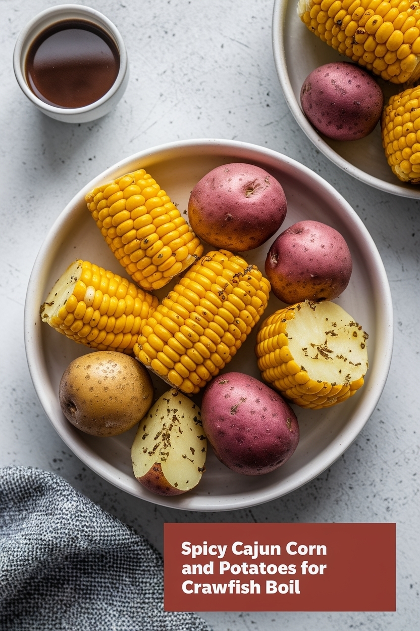 cajun corn and potatoes for crawfish boil