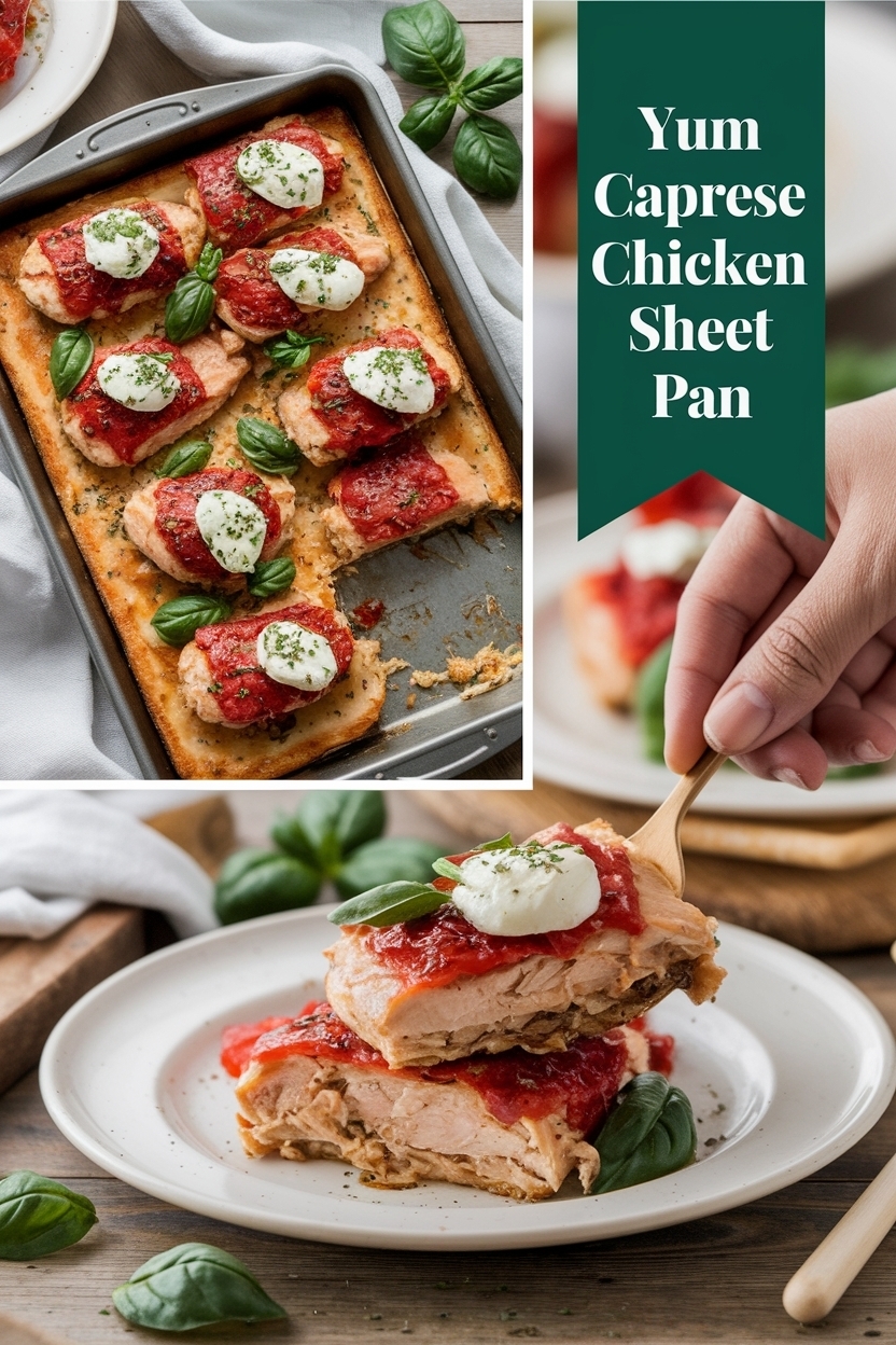caprese chicken sheet pan