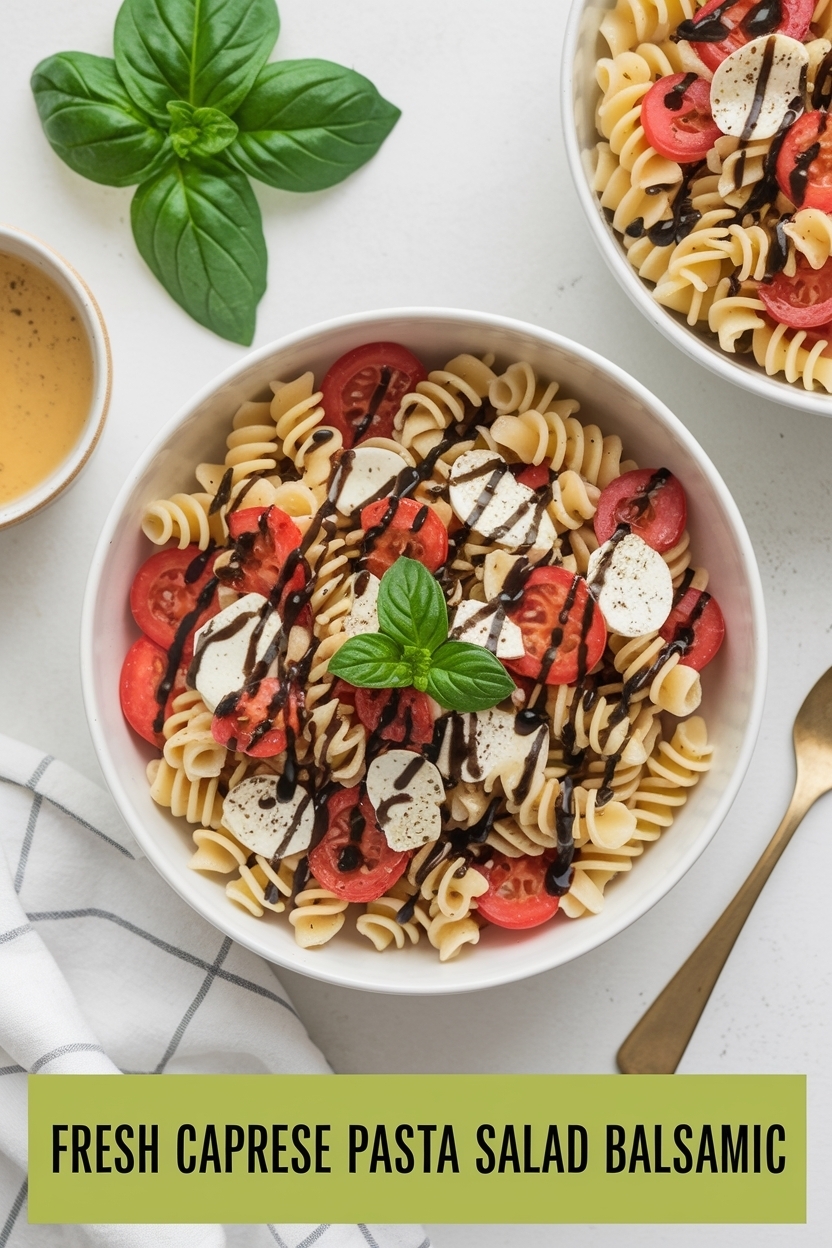 caprese pasta salad balsamic