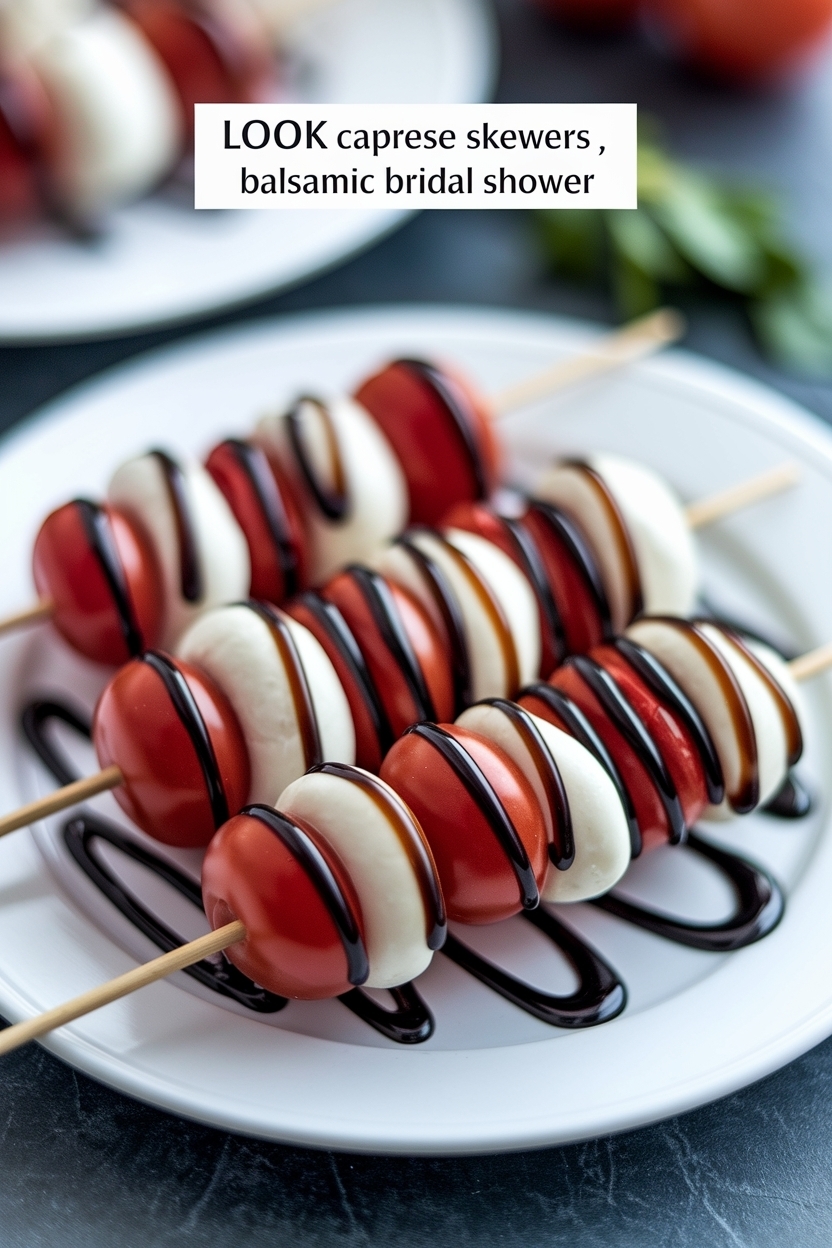 caprese skewers balsamic bridal shower