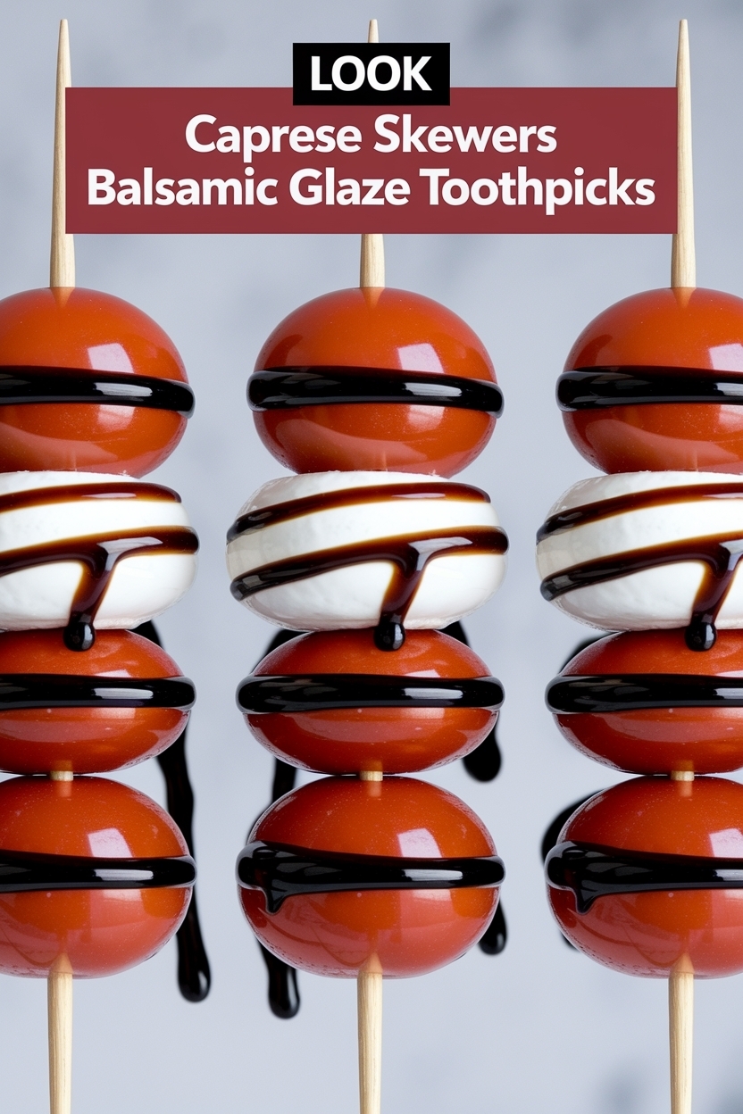 caprese skewers balsamic glaze toothpicks