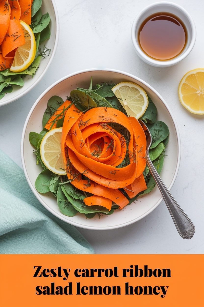 carrot ribbon salad lemon honey