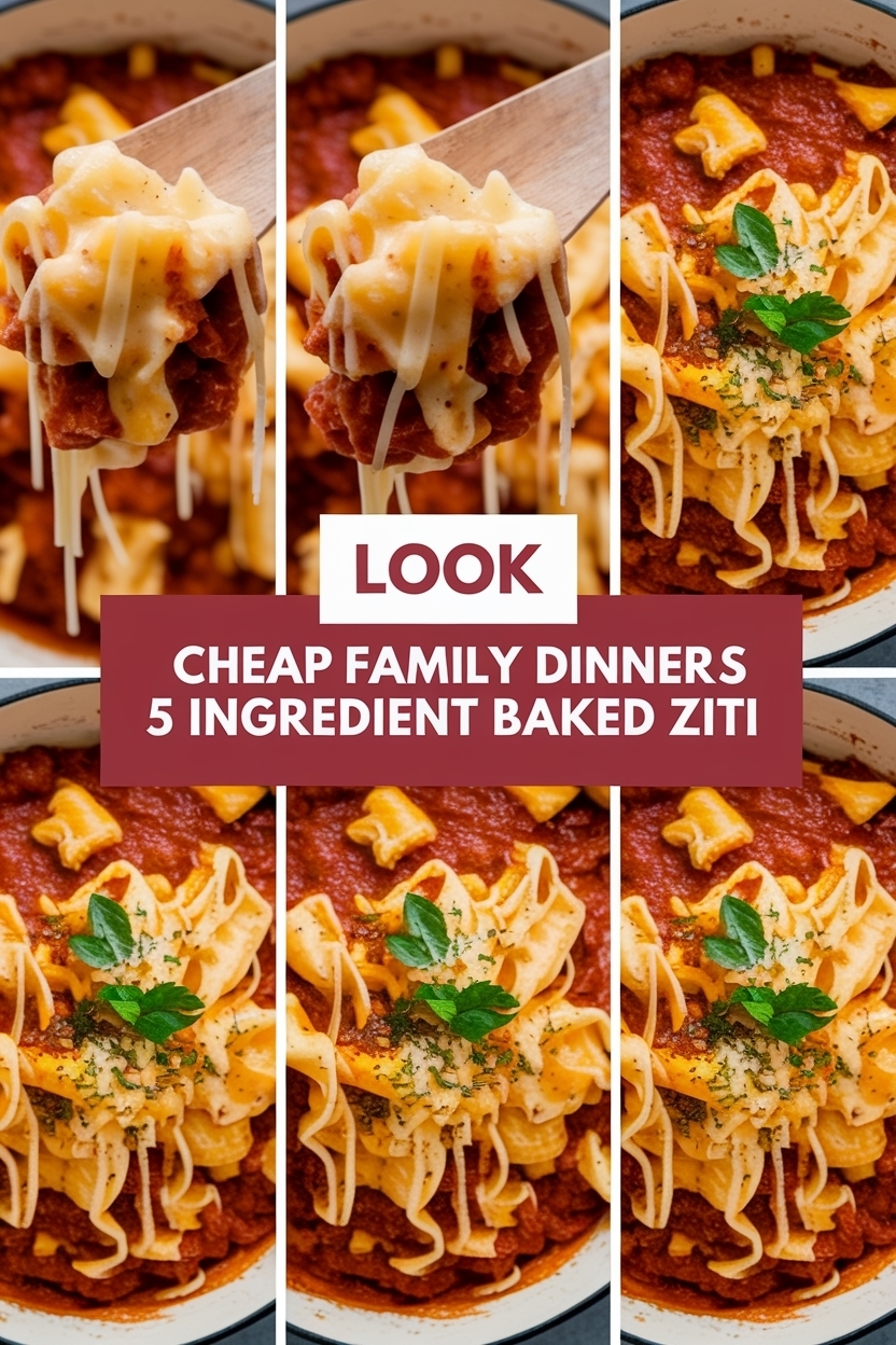 cheap family dinners 5 ingredient baked ziti