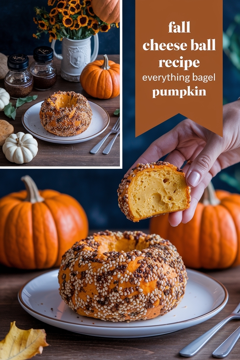 cheese ball recipe everything bagel pumpkin