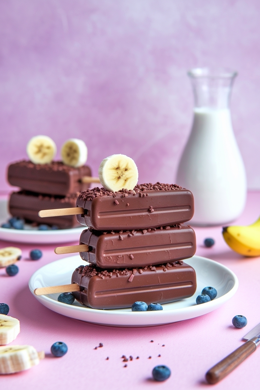 chocolate covered banana popsicles recipe healthy