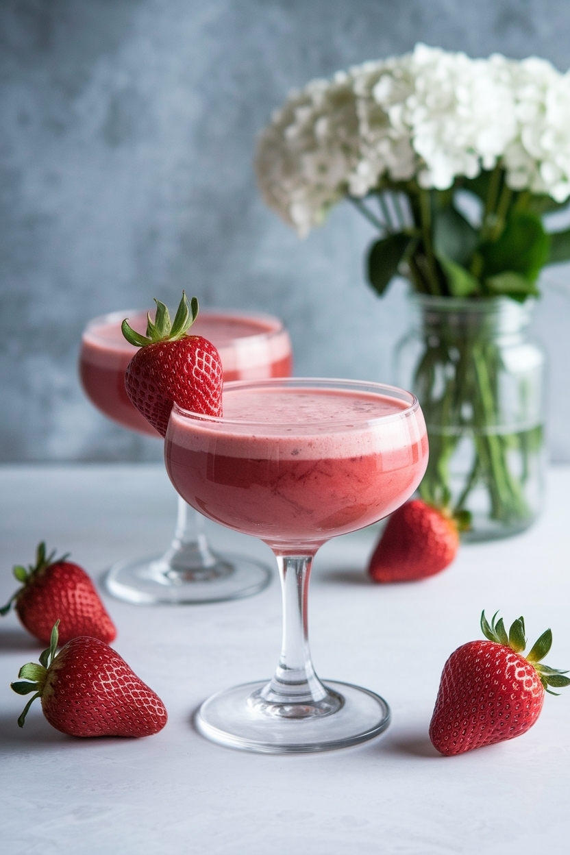 classic frozen strawberry daiquiri with rum