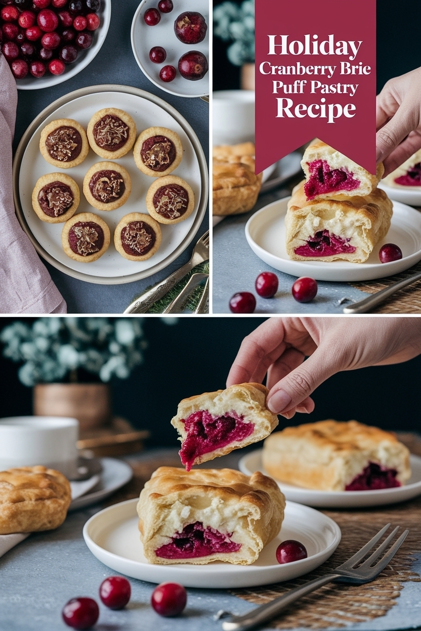 cranberry brie bites puff pastry recipe