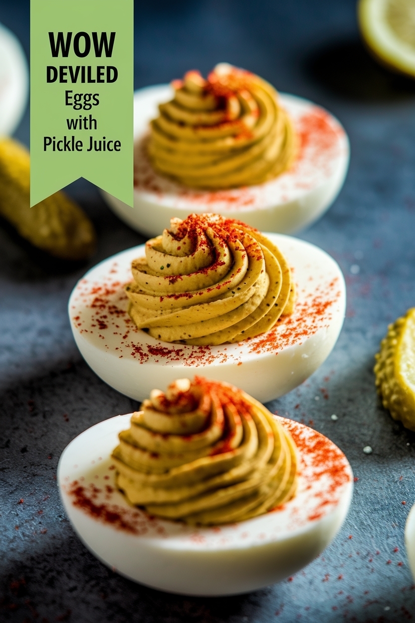 deviled eggs with pickle juice