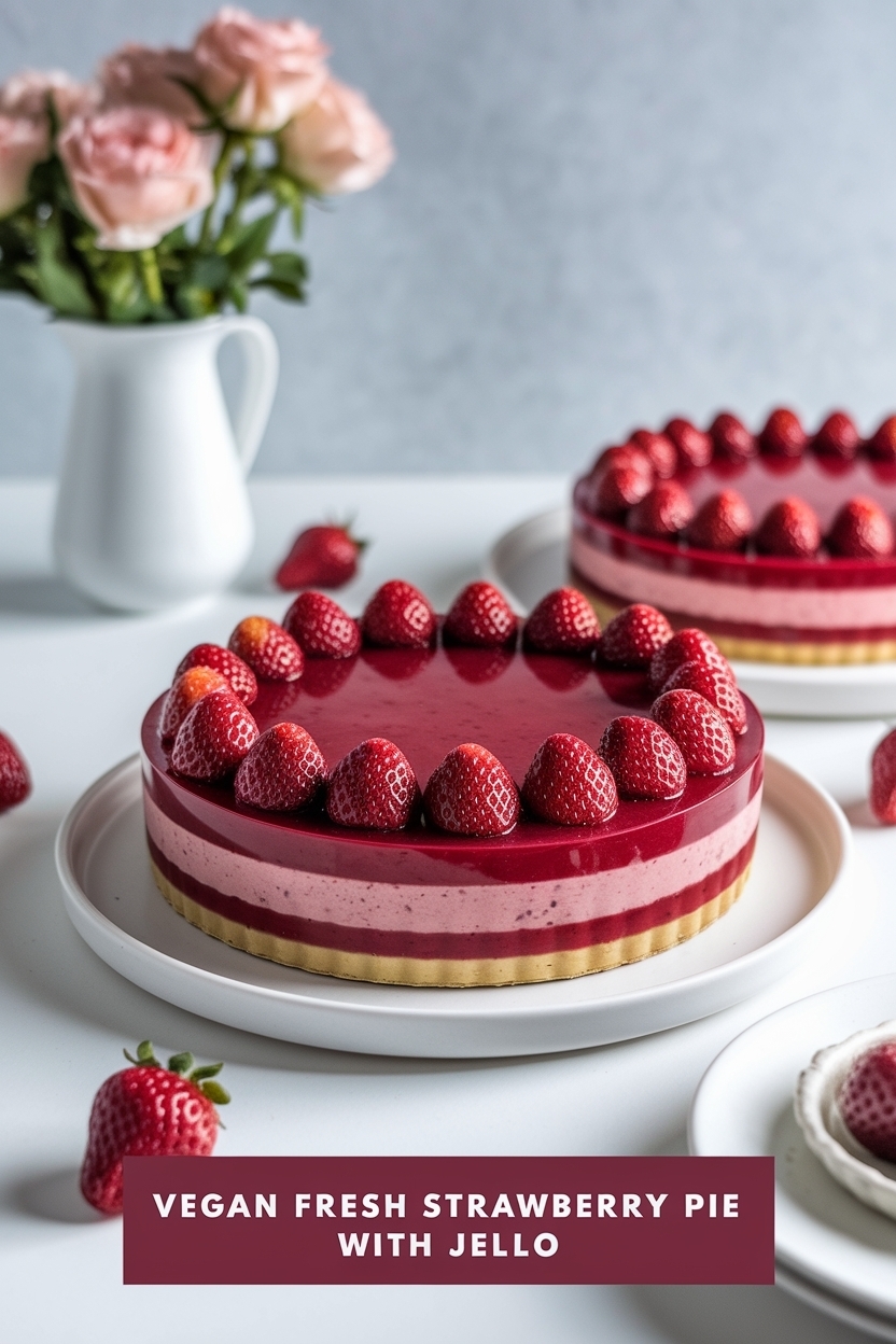 fresh strawberry pie with jello