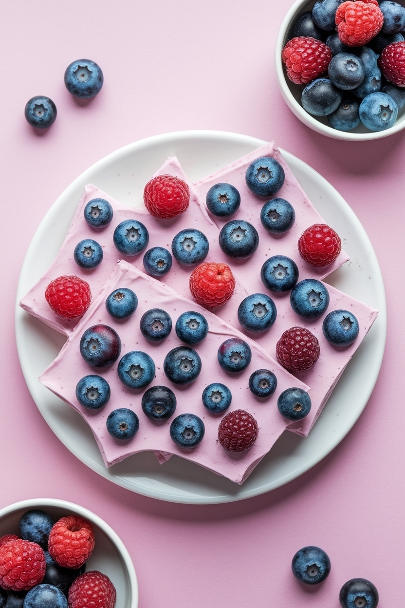 frozen yogurt bark with berries