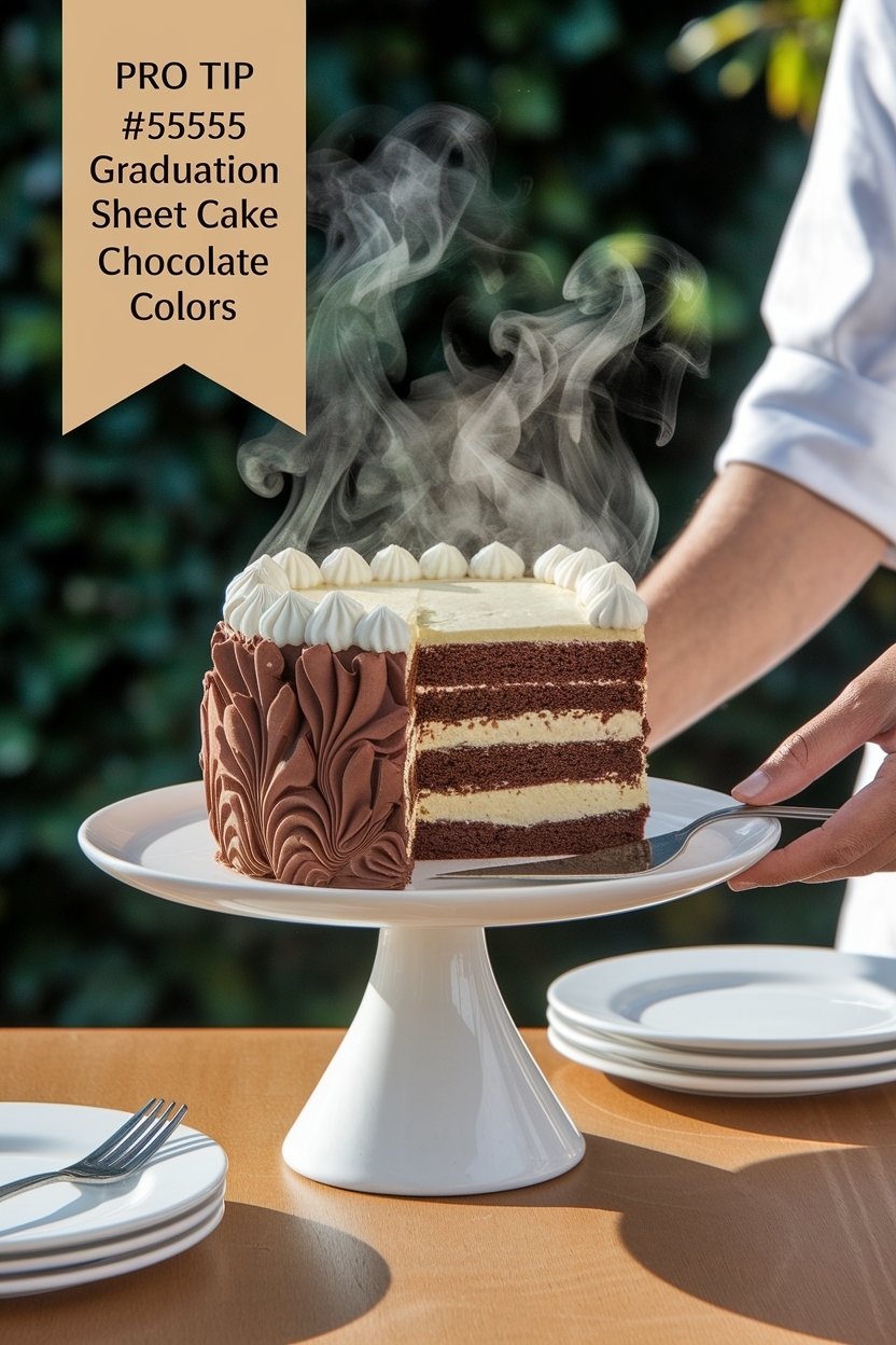 graduation sheet cake chocolate school colors