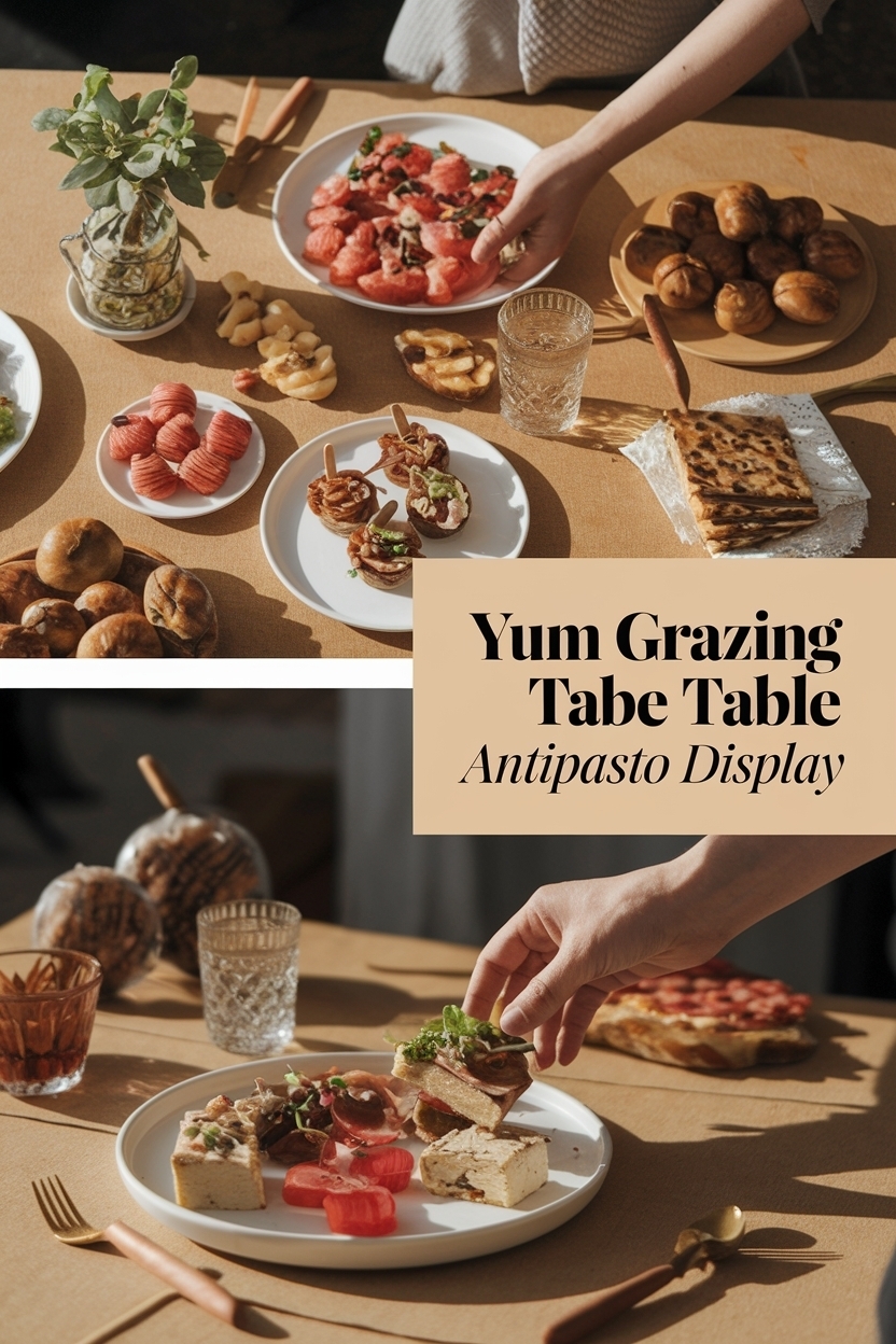 grazing table antipasto display