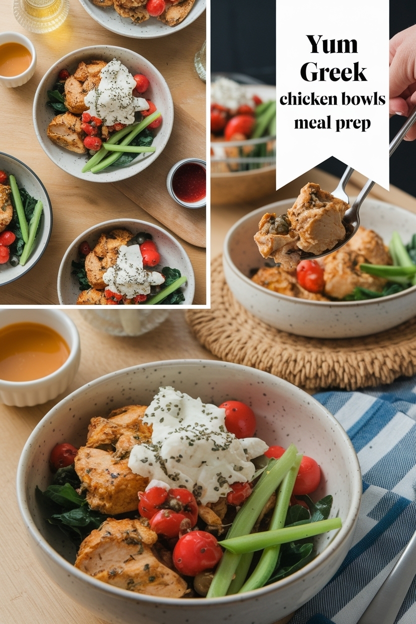 greek chicken bowls meal prep