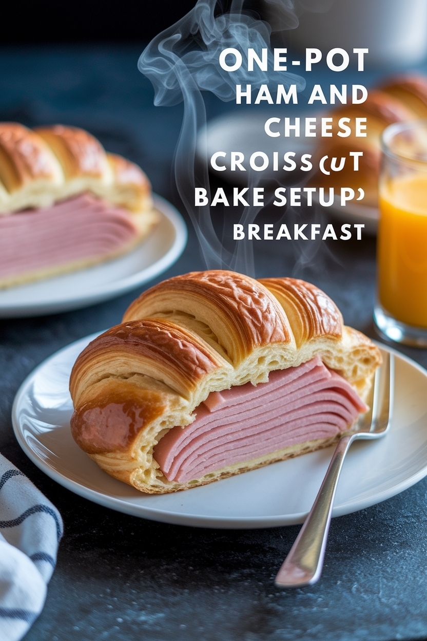 ham and cheese croissant bake breakfast