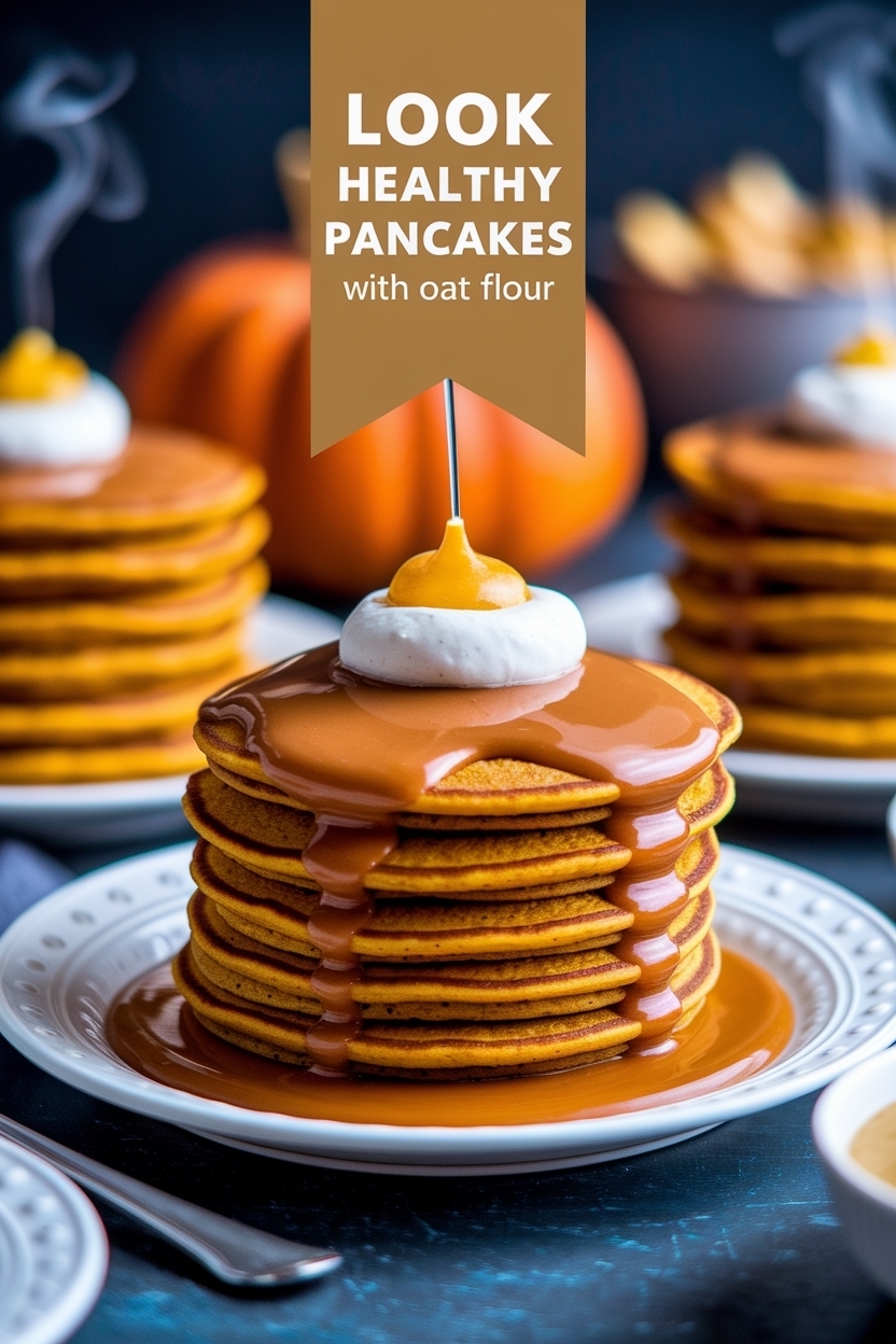 healthy pumpkin pancakes with oat flour