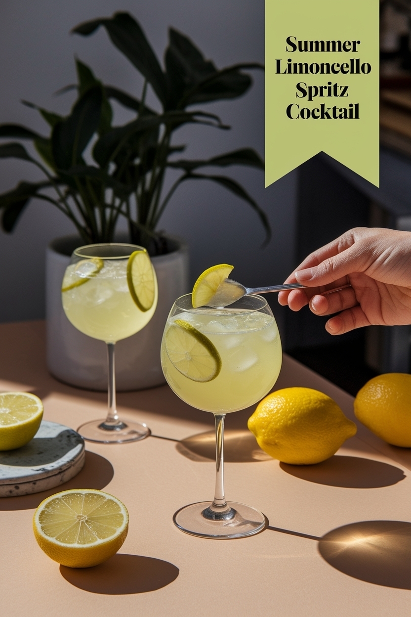 homemade limoncello spritz cocktail
