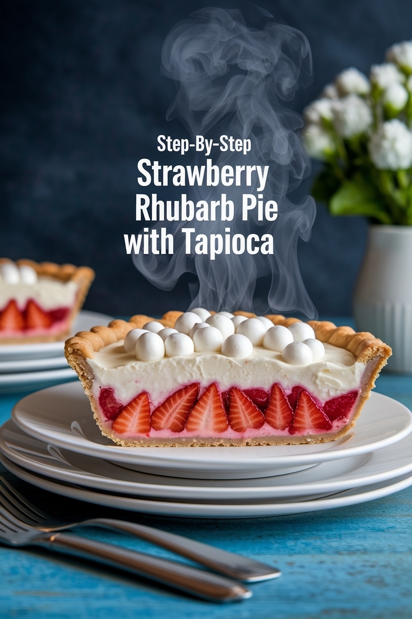 strawberry rhubarb pie with tapioca