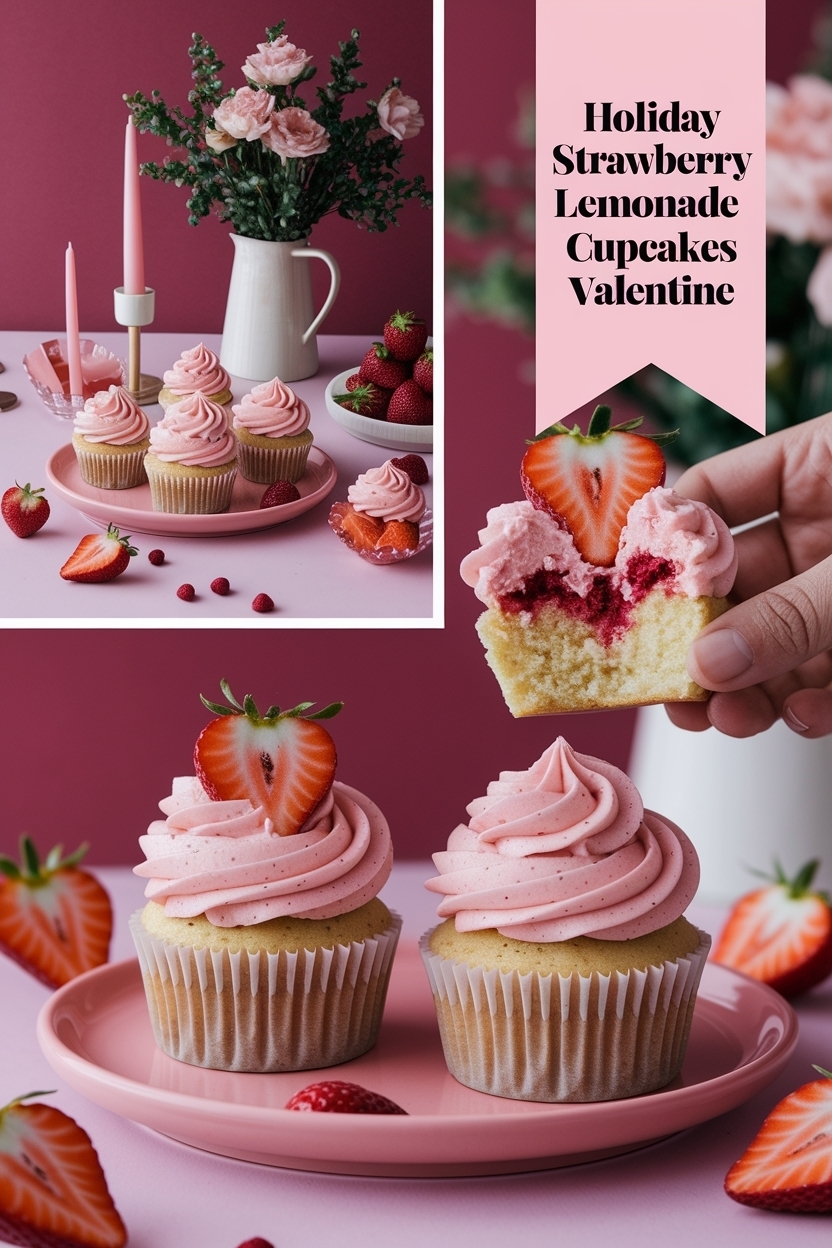 strawberry lemonade cupcakes valentine