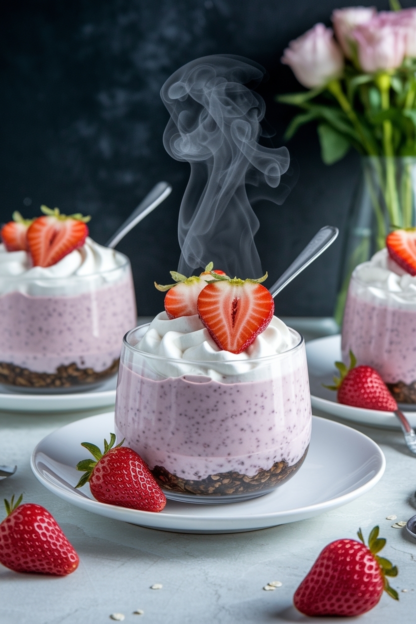 strawberry cheesecake overnight oats greek yogurt
