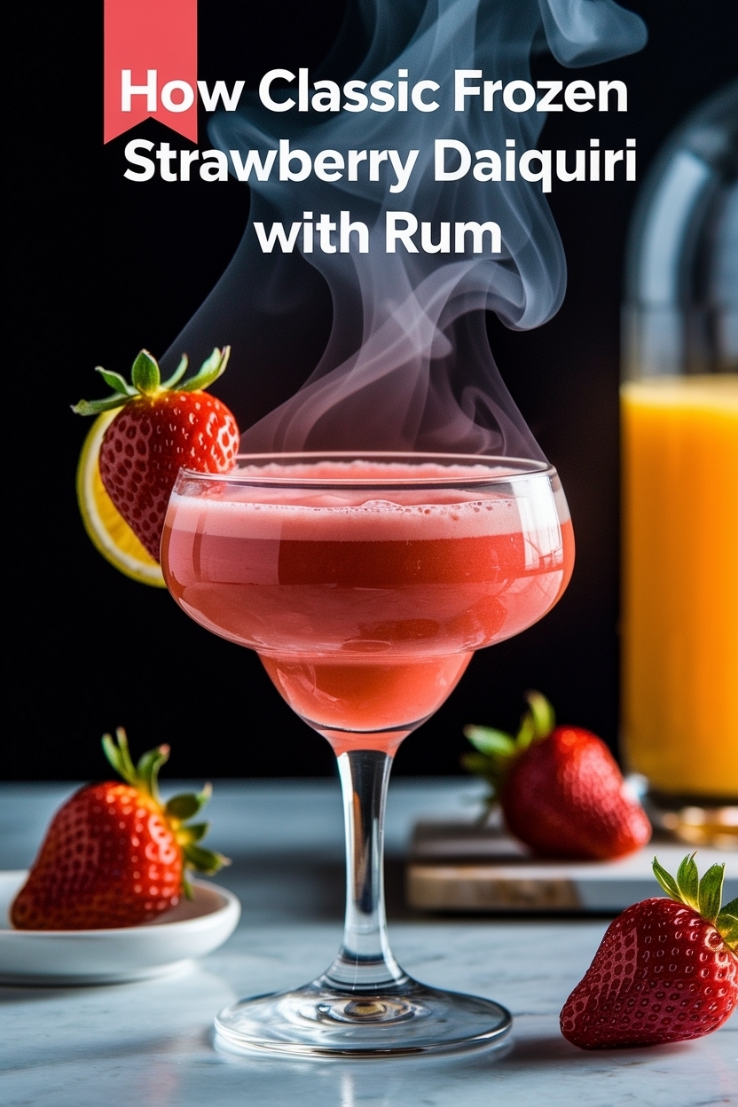 classic frozen strawberry daiquiri with rum