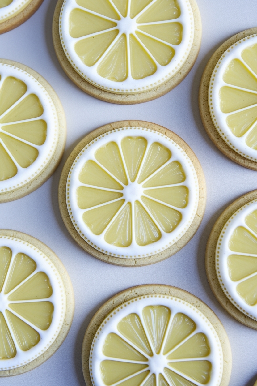 lemon slice sugar cookies decorated