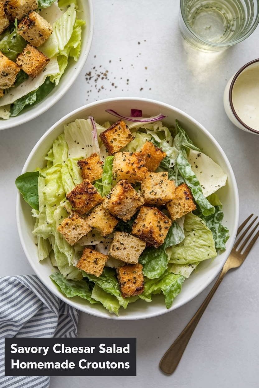 classic caesar salad homemade croutons