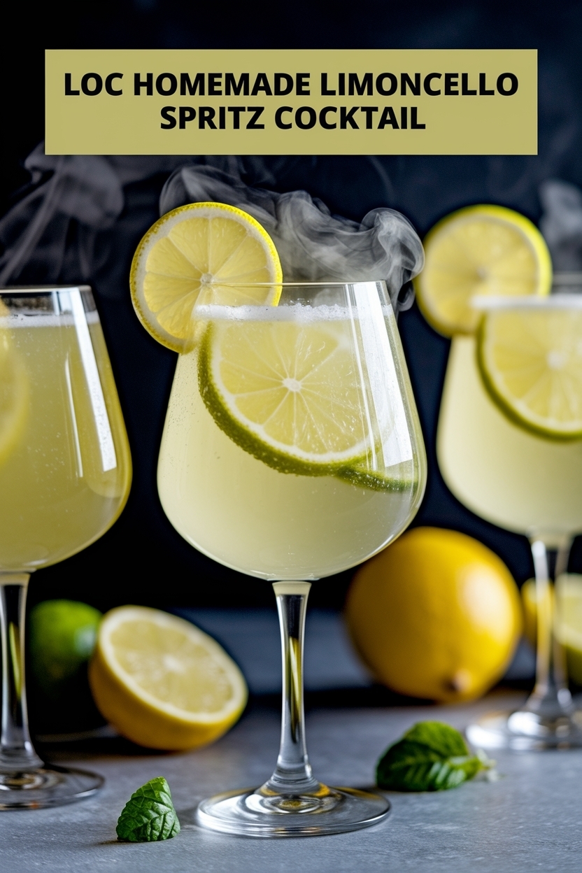 homemade limoncello spritz cocktail