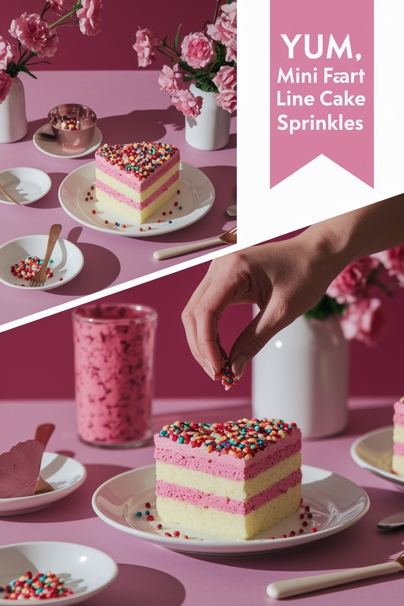 mini heart fault line cake sprinkles
