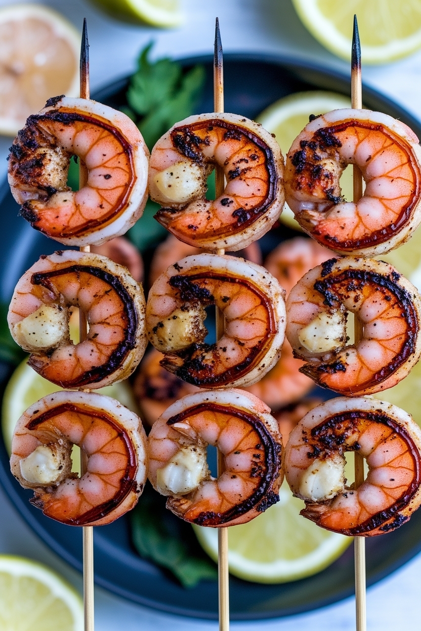 grilled shrimp skewers garlic lemon