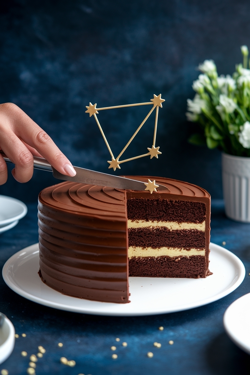 capricorn zodiac chocolate cake constellation topper