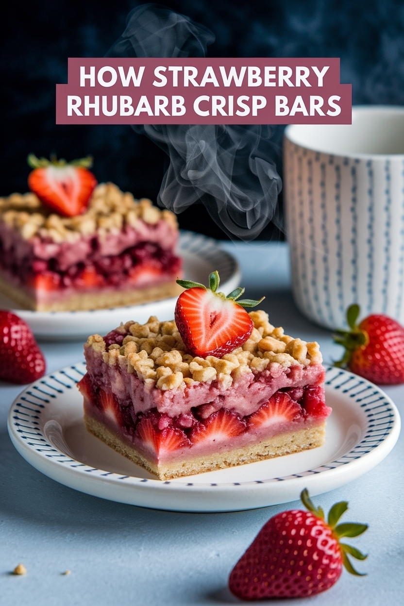 strawberry rhubarb crisp bars