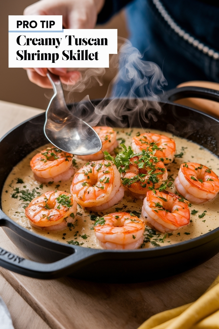 creamy tuscan shrimp skillet