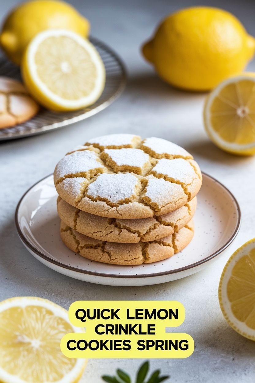 lemon crinkle cookies spring