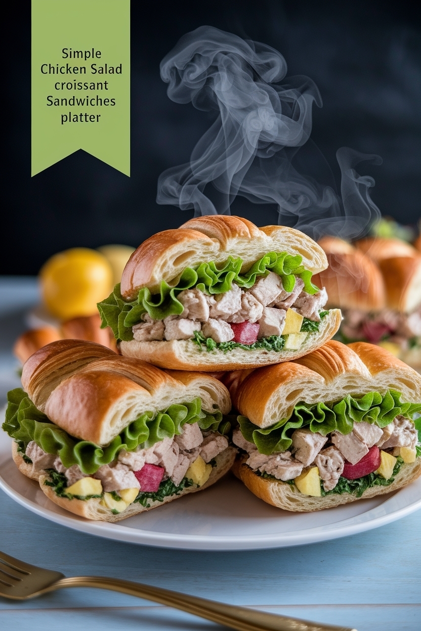 chicken salad croissant sandwiches platter
