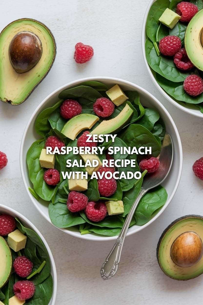 raspberry spinach salad recipe with avocado