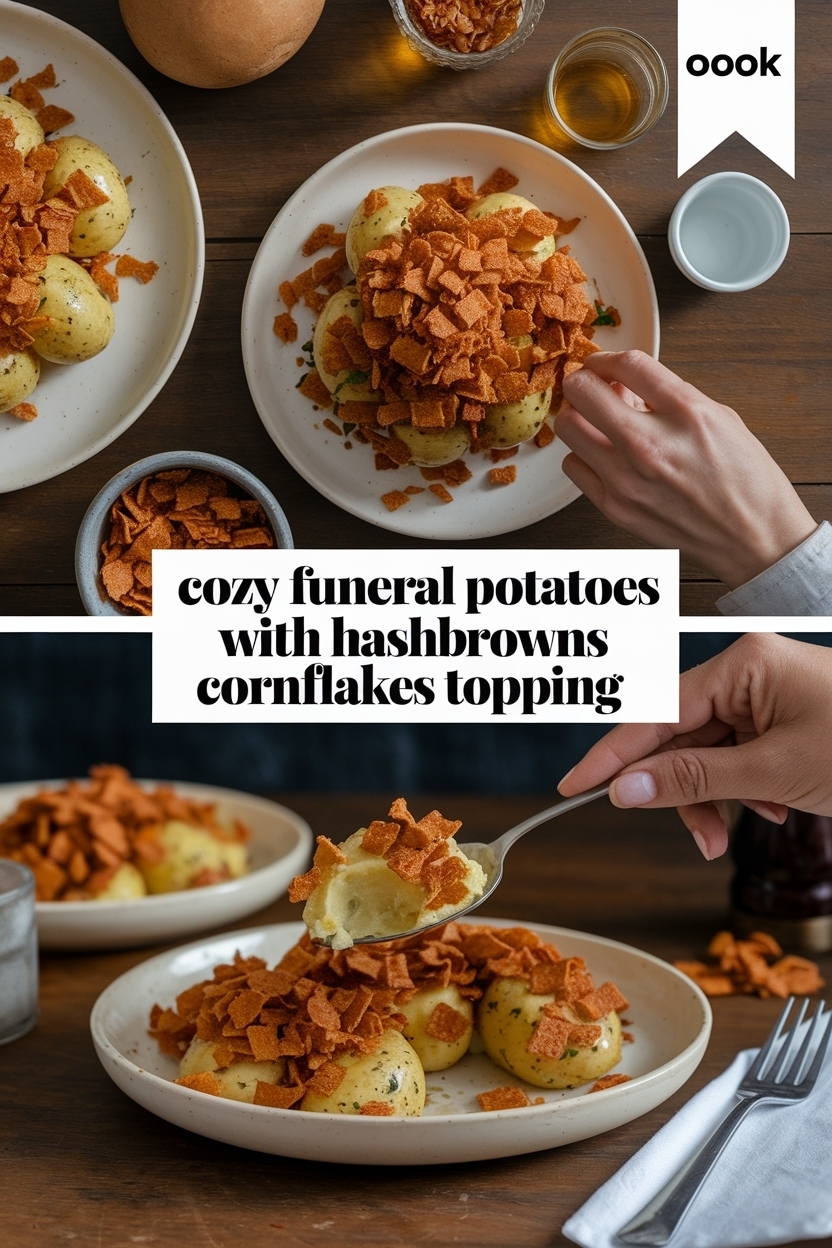 funeral potatoes with hashbrowns cornflakes topping