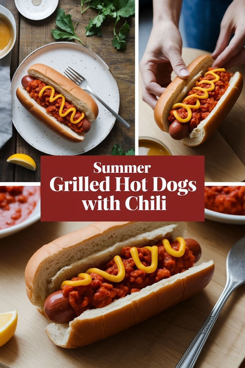 grilled hot dogs with chili