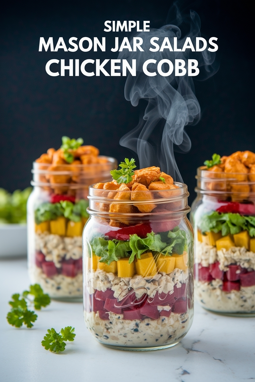 mason jar salads chicken cobb