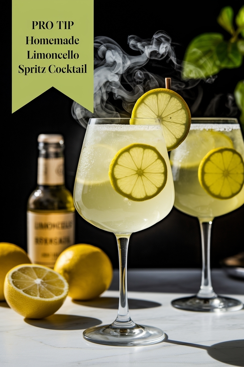 homemade limoncello spritz cocktail