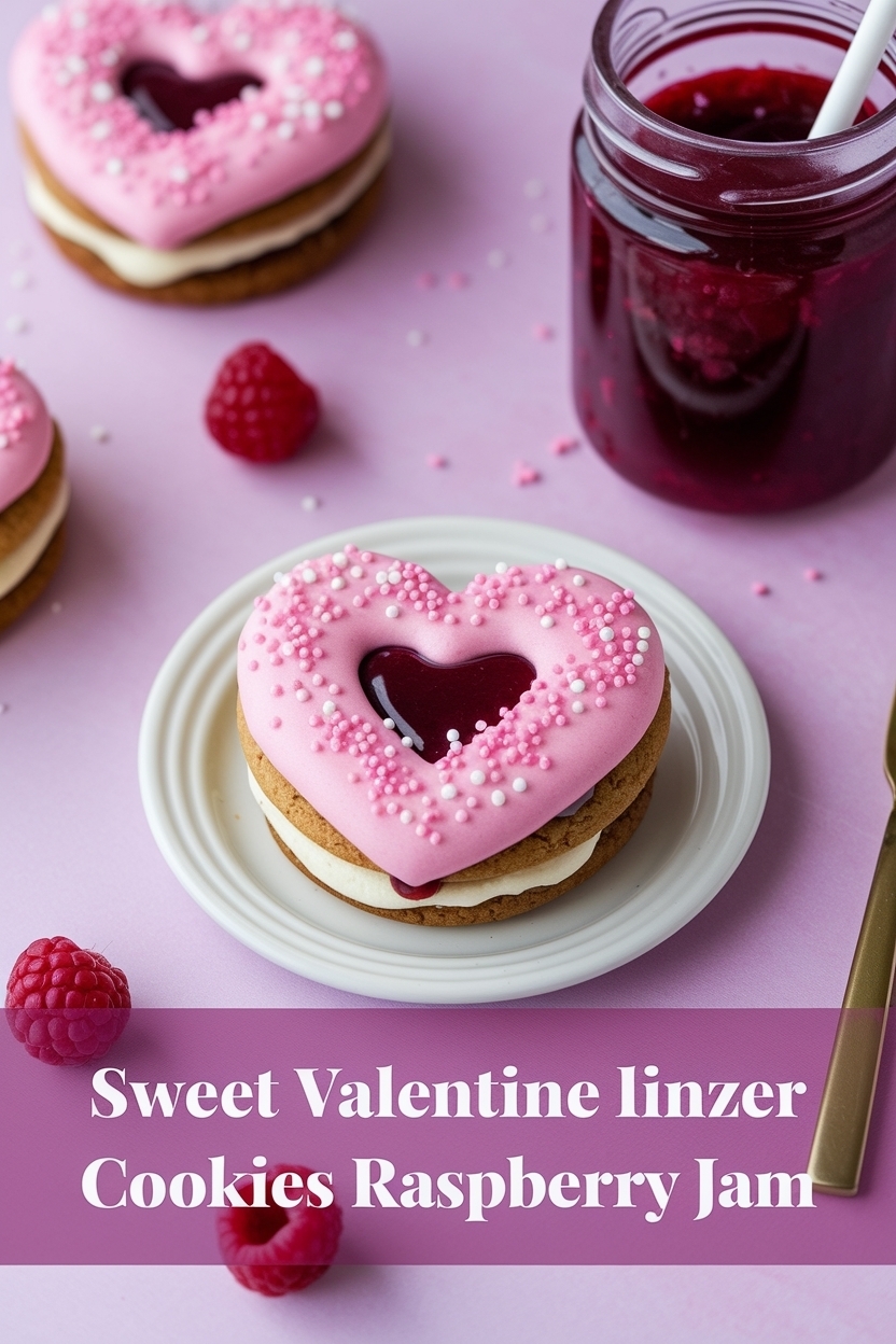 valentine linzer cookies raspberry jam