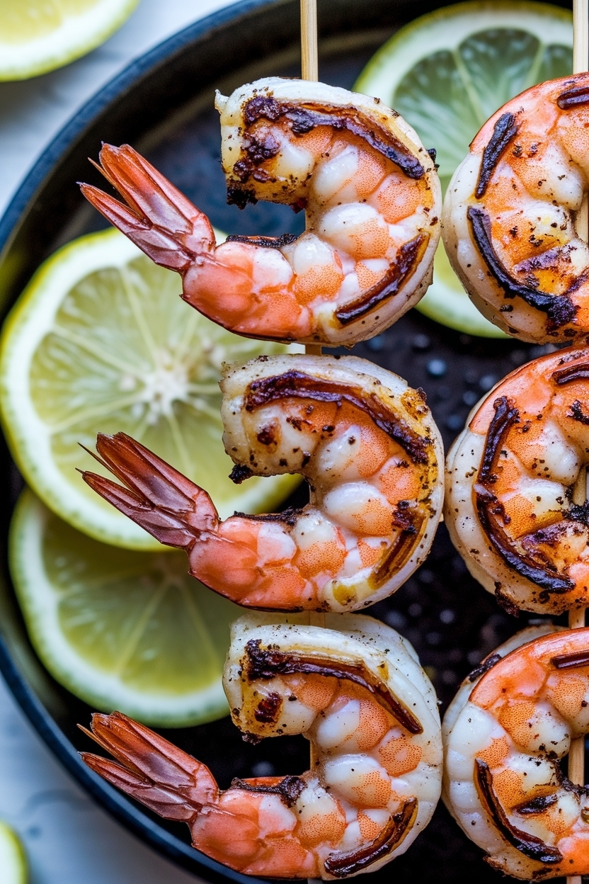 grilled shrimp skewers garlic lemon