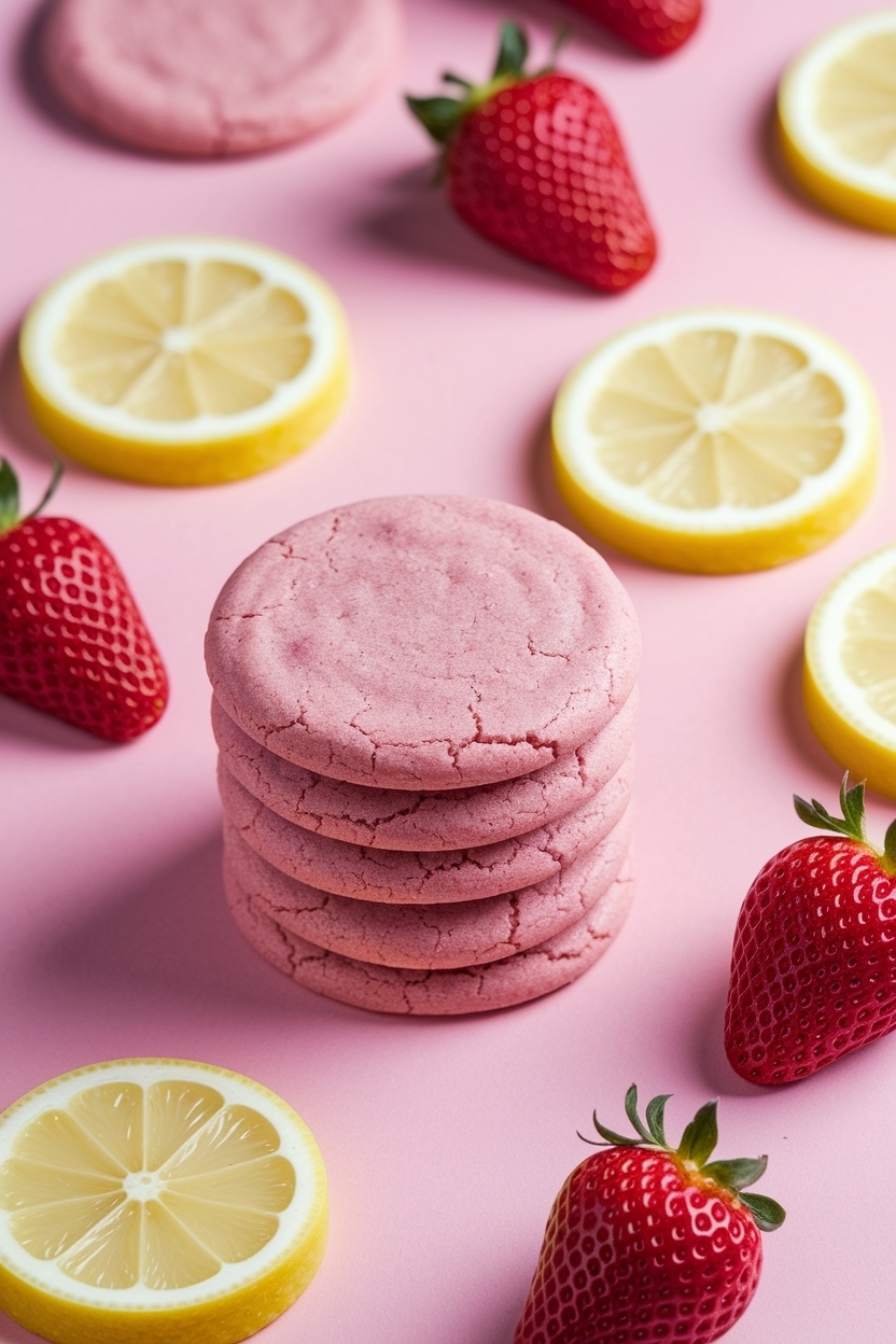 strawberry lemonade sugar cookies