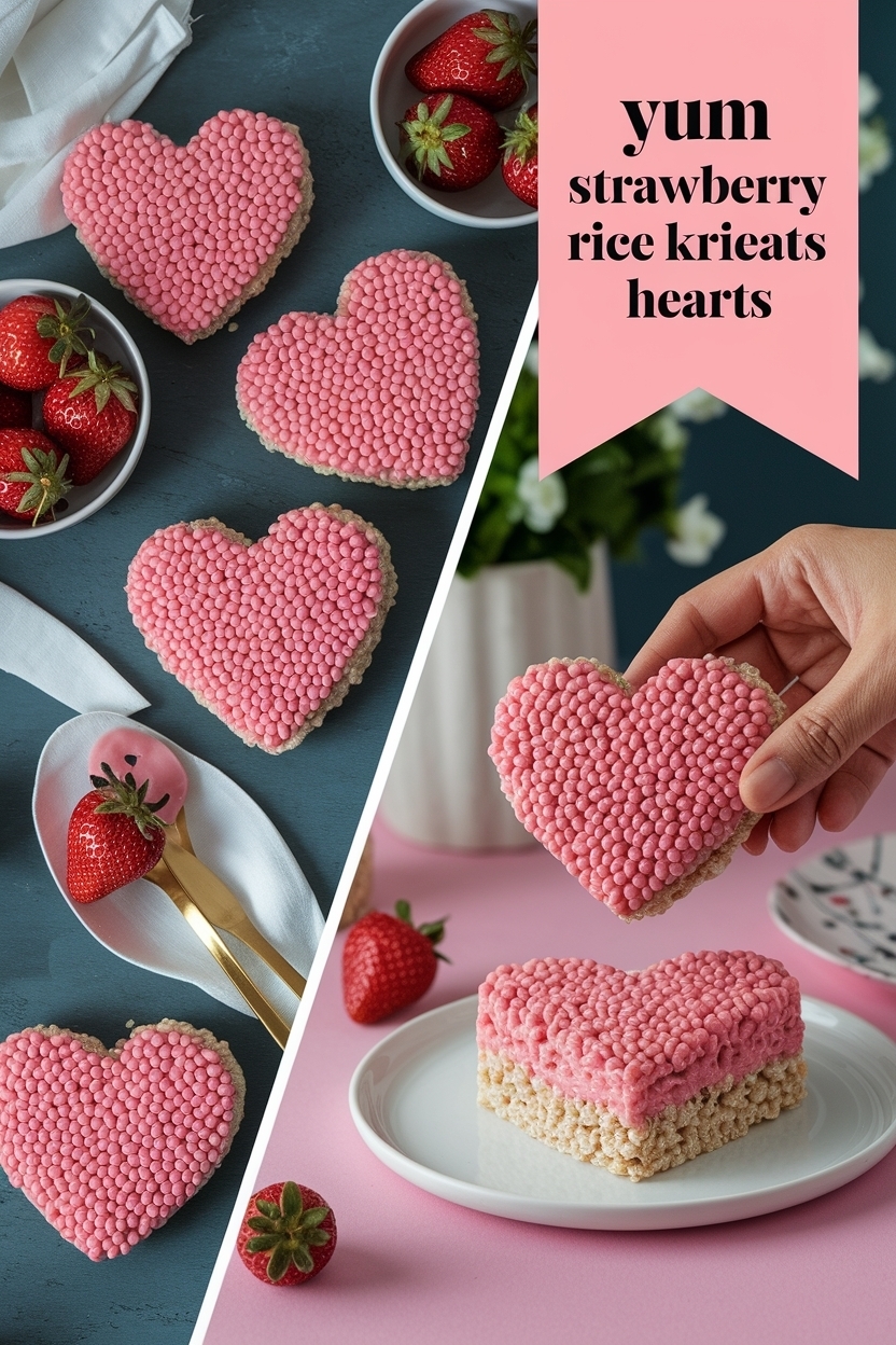 strawberry rice krispie treats hearts